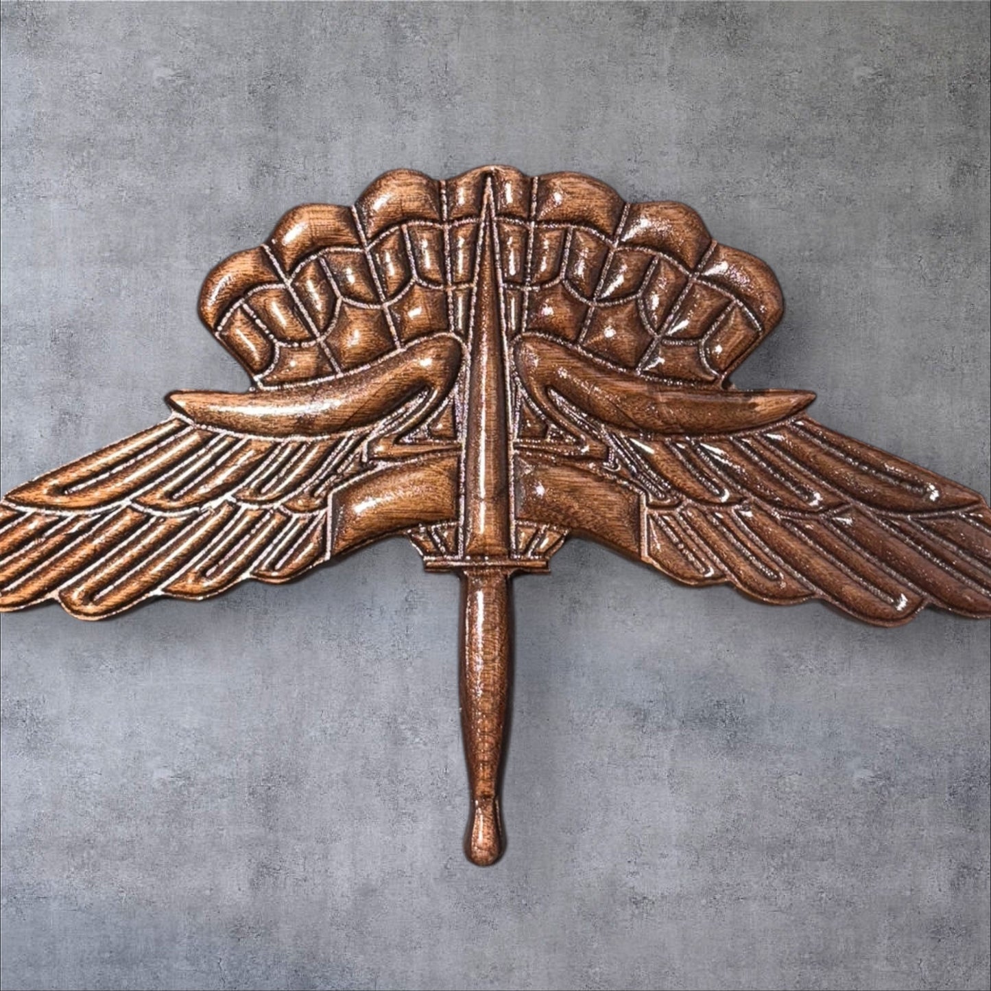 U.S. Army HALO Badge – CNC Carved 13” Wall Display in Hardwood
