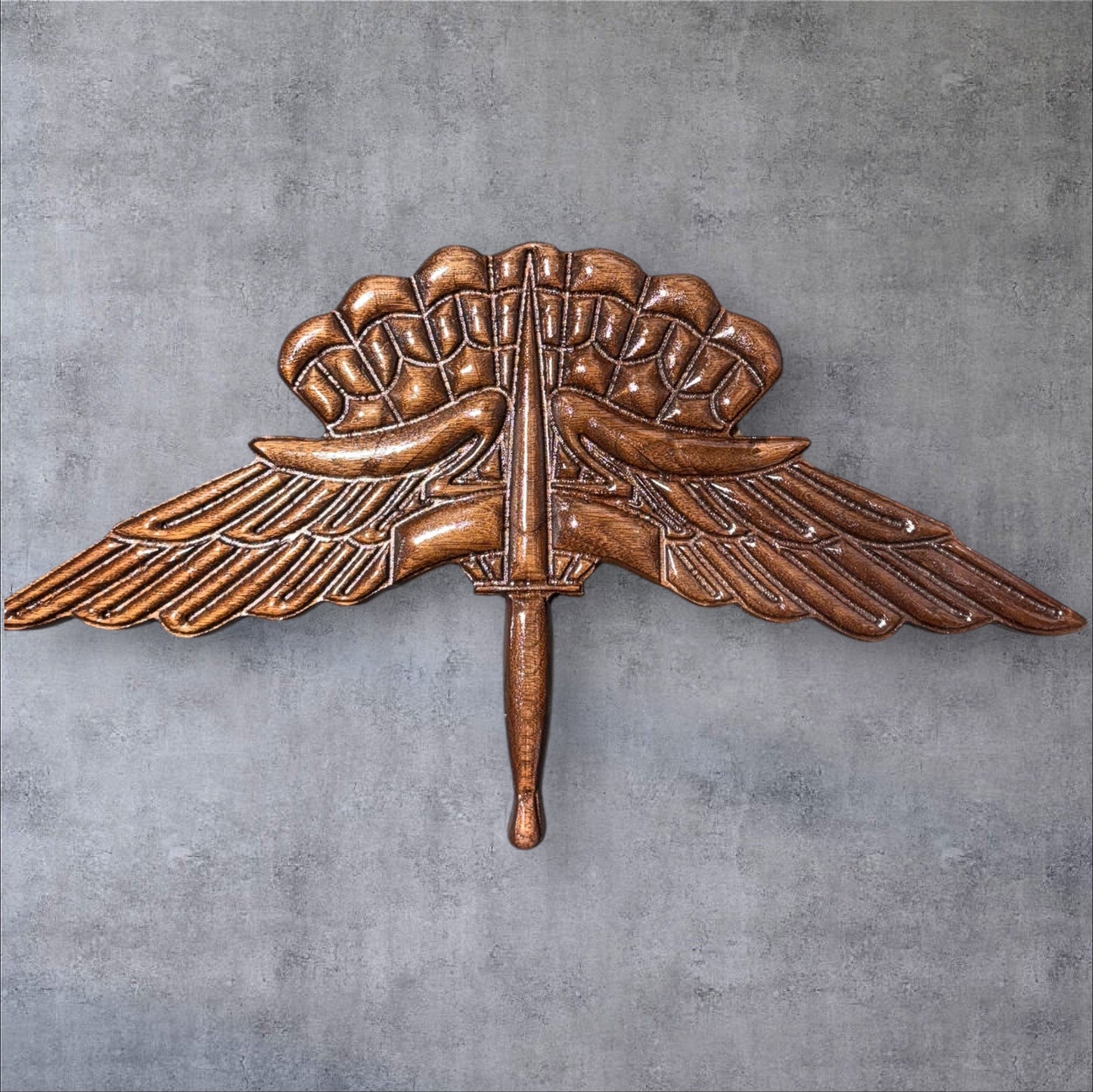 U.S. Army HALO Badge – CNC Carved 13” Wall Display in Hardwood
