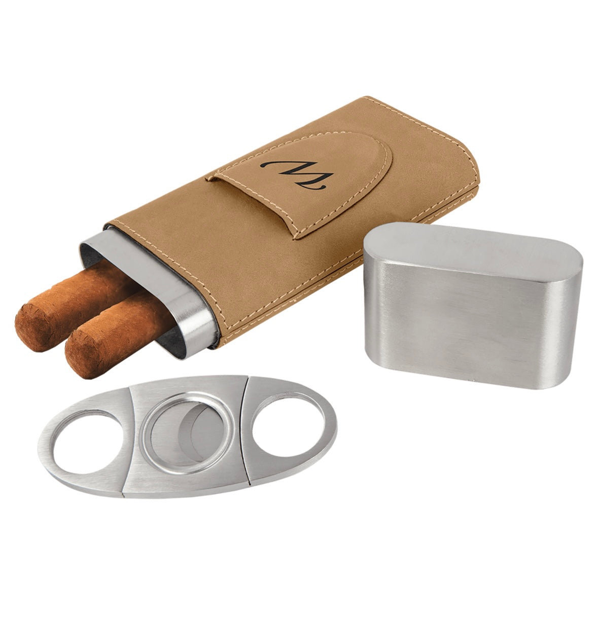 Leatherette Cigar Case with Cutter