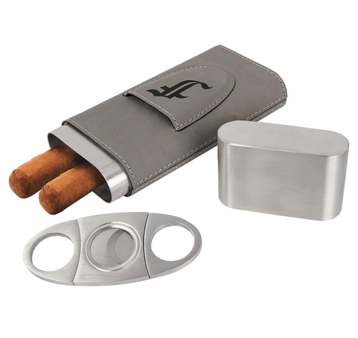 Leatherette Cigar Case with Cutter