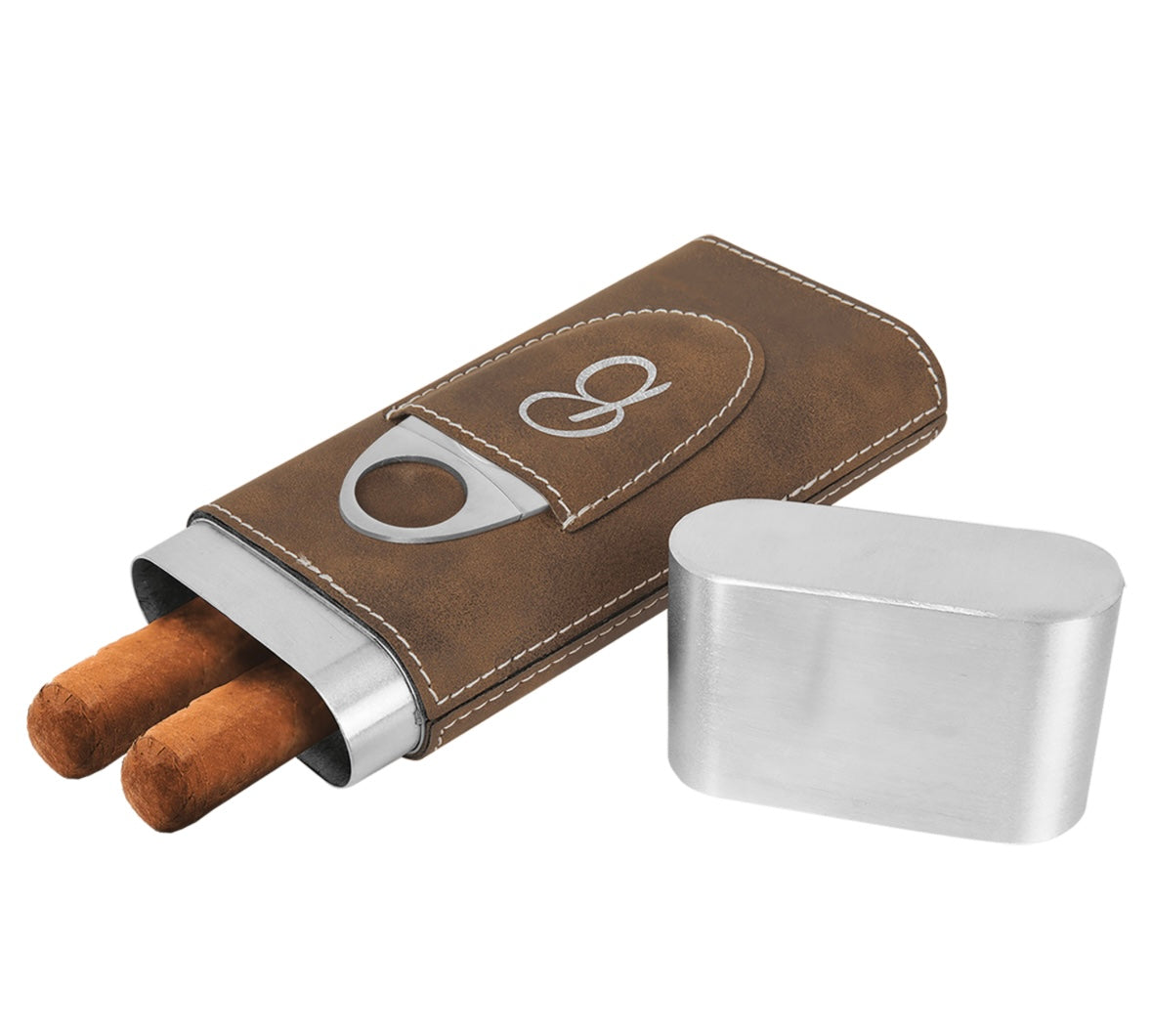 Leatherette Cigar Case with Cutter