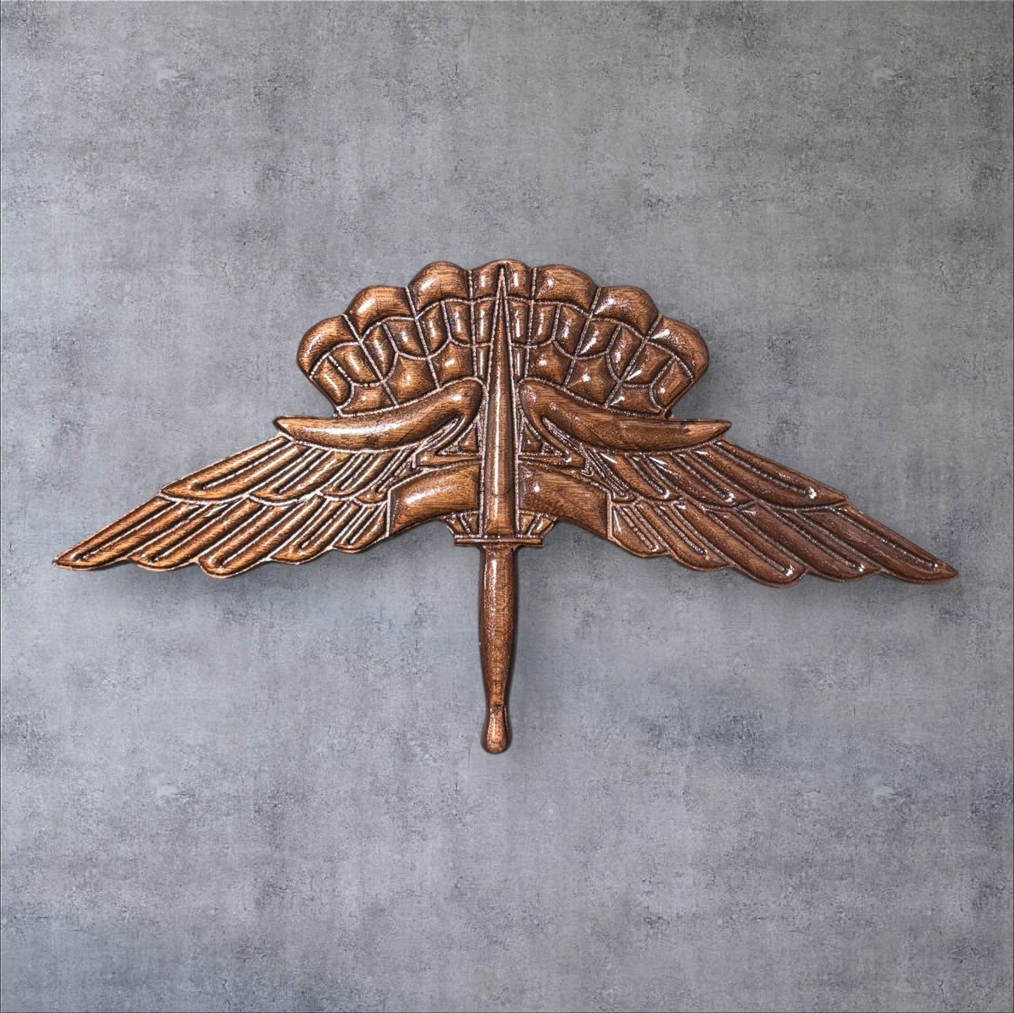 U.S. Army HALO Badge – CNC Carved 13” Wall Display in Hardwood