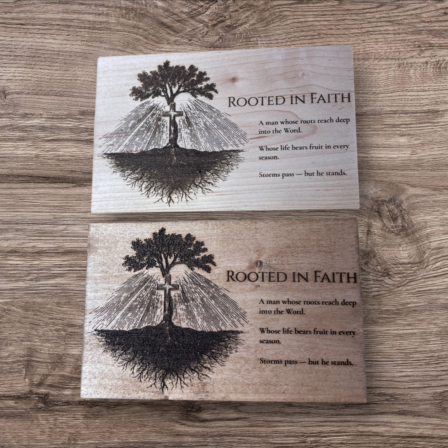 ✨ Rooted in Faith Laser Engraved Wooden Plaque ✨