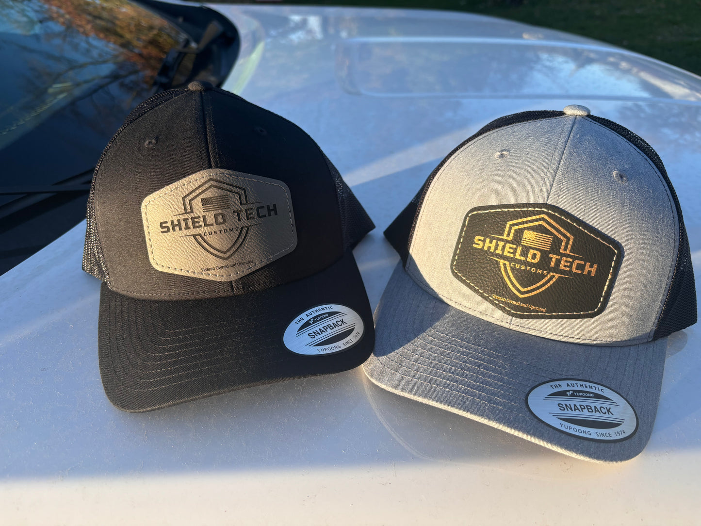 Custom Hats with your logo leatherette patch