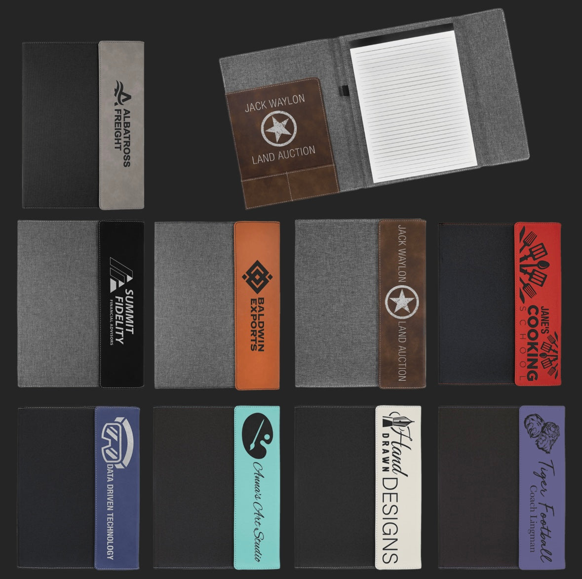 Leatherette Portfolios with notepad.