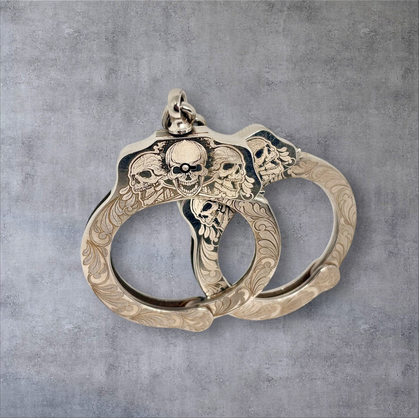 Stainless Smith & Wesson M-100 Custom Engraved Handcuffs