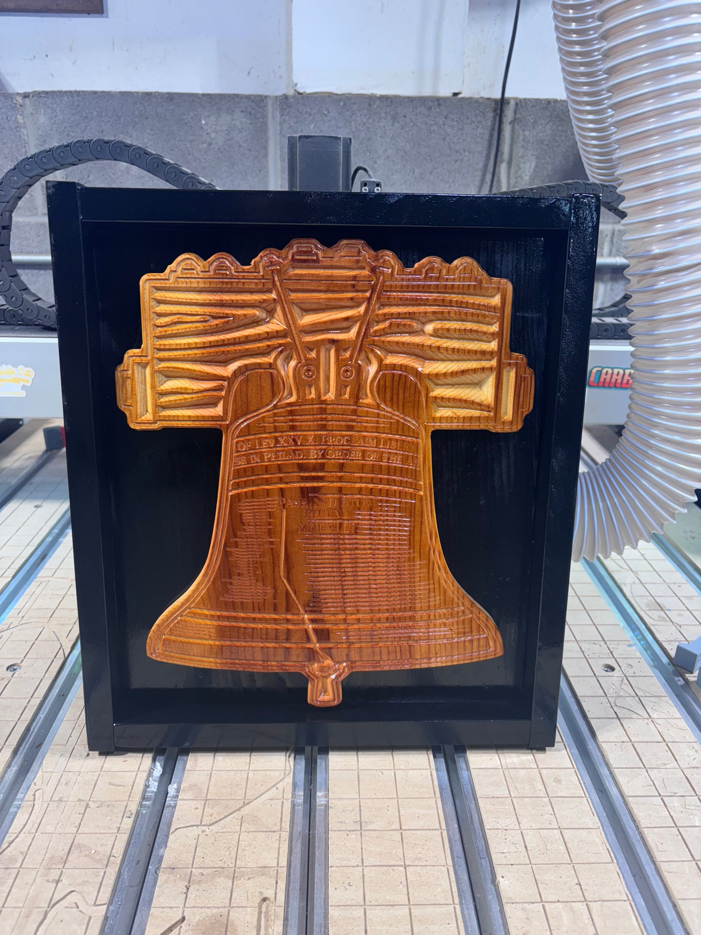 Framed Wooden Liberty Bell – Carved from 150-Year-Old Oak