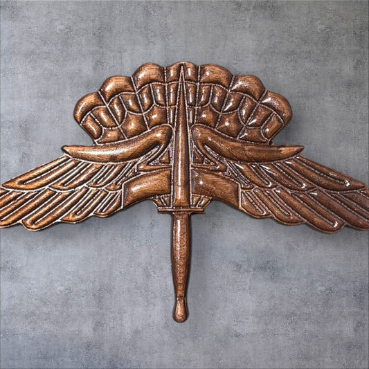 U.S. Army HALO Badge – CNC Carved 13” Wall Display in Hardwood