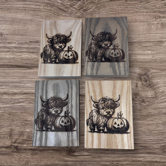 Highland Cow Decoration Block