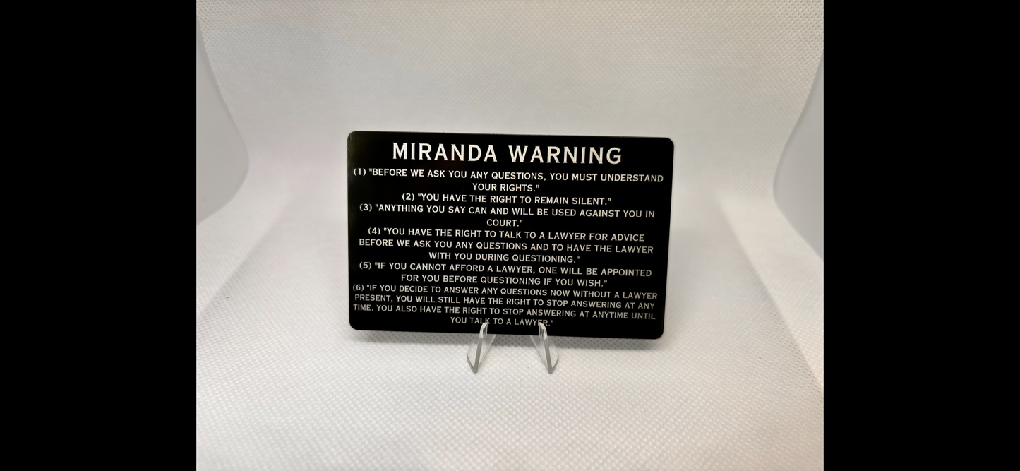 Miranda Warning English/Spanish