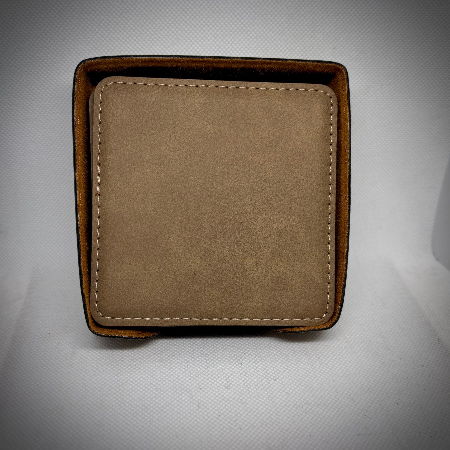 4” Leatherette Square Coasters Set of 6