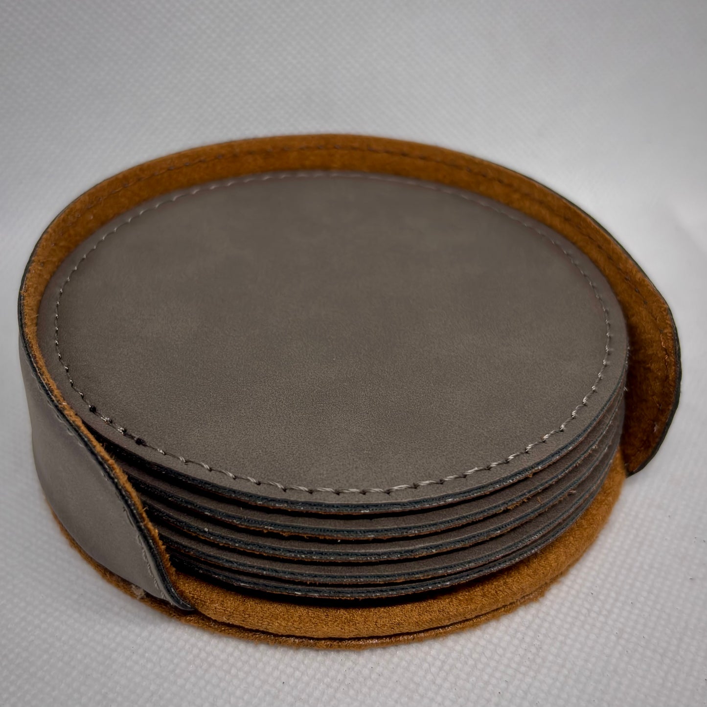 4” Custom Leatherette Circular Coaster set of 6