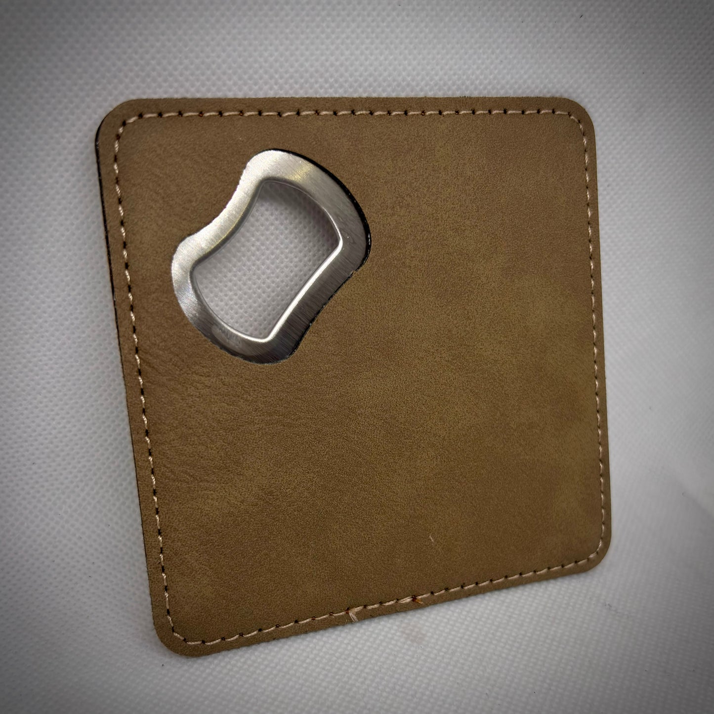 Leatherette Bottle Opener Coasters