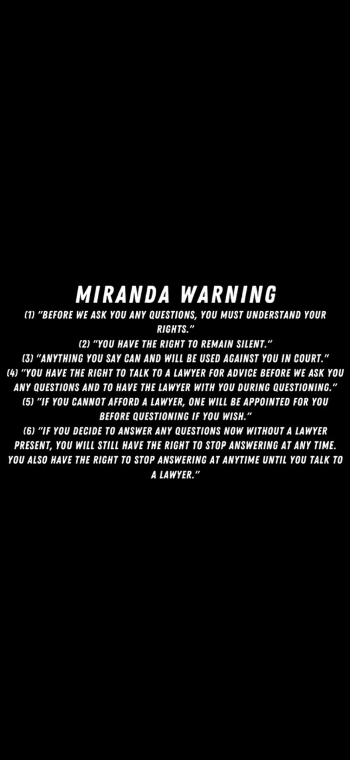 Miranda Warning English/Spanish