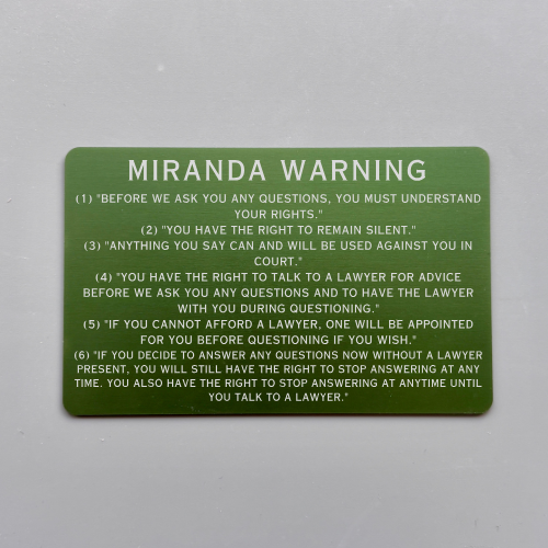 Metal Cop Cards