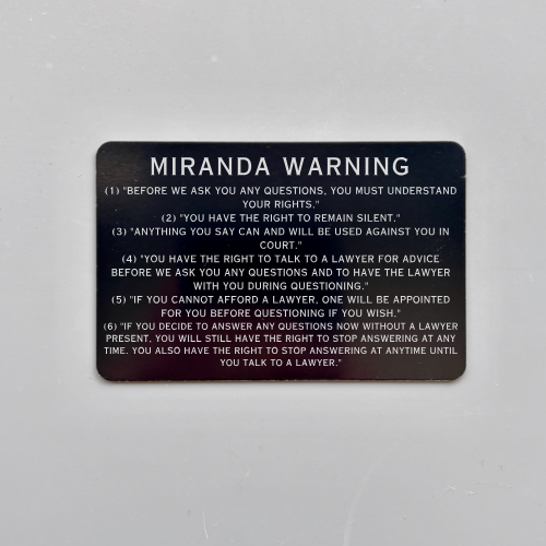 Metal Cop Cards